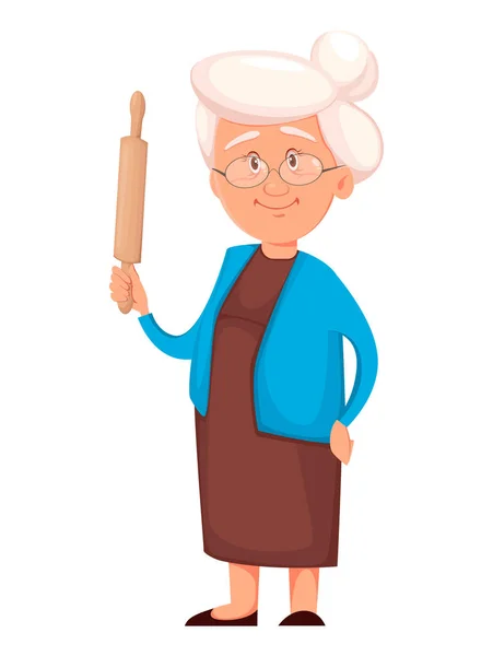 Бабушка держит булавку — стоковый вектор