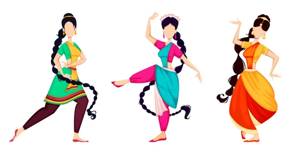 Boldog Ónám. Indiai női táncol — Stock Vector