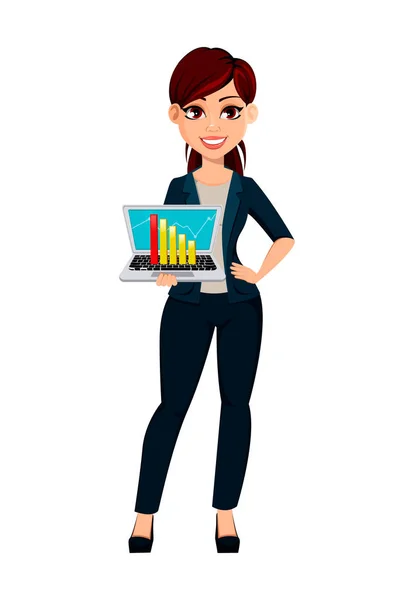 Young beautiful business woman — Stock Vector