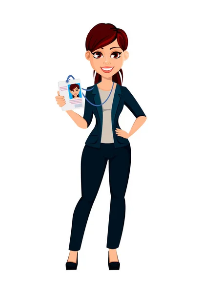 Joven hermosa mujer de negocios — Vector de stock