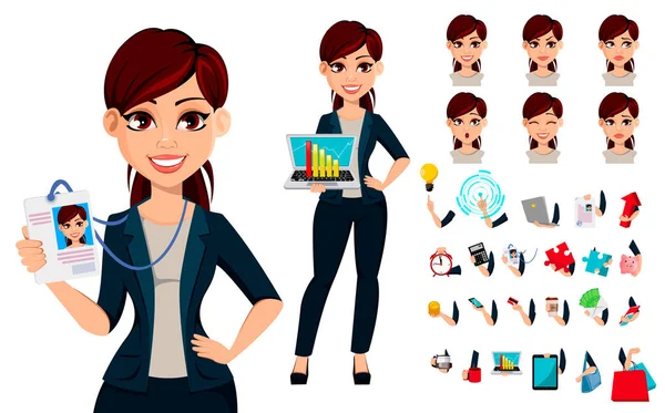 Joven hermosa mujer de negocios — Vector de stock