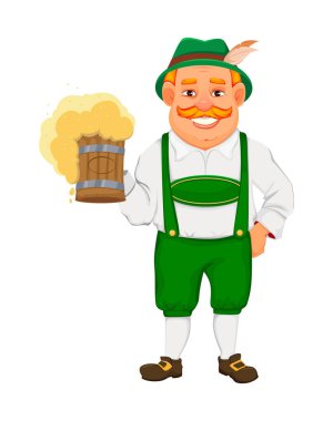 Oktoberfest, bira festivali. Neşeli adam