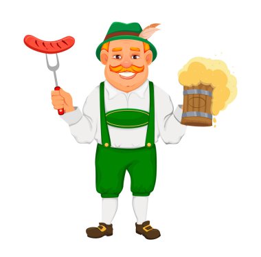 Oktoberfest, bira festivali. Neşeli adam