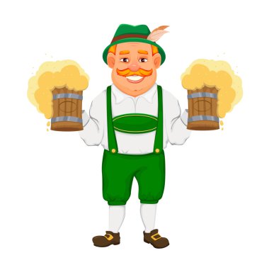Oktoberfest, bira festivali. Neşeli adam