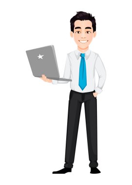 Yakışıklı işadamı çizgi film karakteri