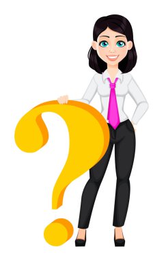 Sevimli iş kadını çizgi film karakteri