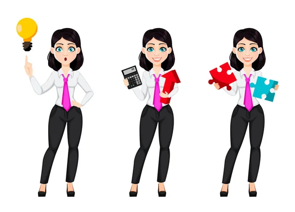 Cute businesswoman cartoon character — Stock Vector