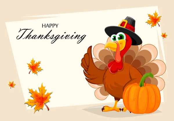 Happy Thanksgiving. Thanksgiving Turkije — Stockvector