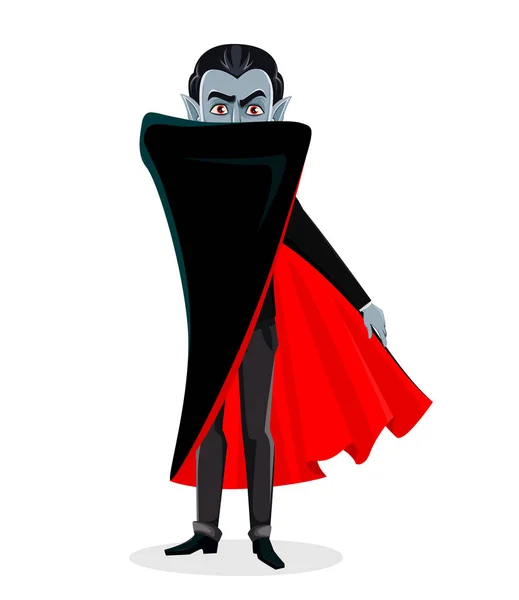 Feliz Dia das Bruxas. Personagem de desenho animado vampiro — Vetor de Stock