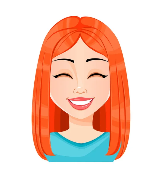 Πρόσωπο έκφραση της όμορφη κοκκινομάλλα γυναίκα — Διανυσματικό Αρχείο
