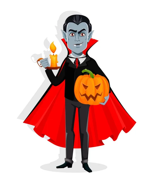 Vrolijke Halloween. Knappe cartoon vampier — Stockvector