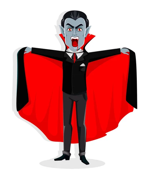 Feliz Halloween. Vampiro de dibujos animados guapo — Vector de stock