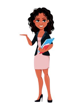 Güzel genç Afrikalı Amerikalı iş kadını