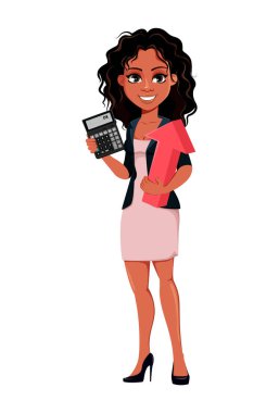 Güzel genç Afrikalı Amerikalı iş kadını