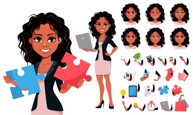 Güzel genç Afrikalı Amerikalı iş kadını