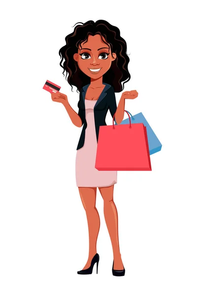 Hermosa joven mujer de negocios afroamericana — Vector de stock