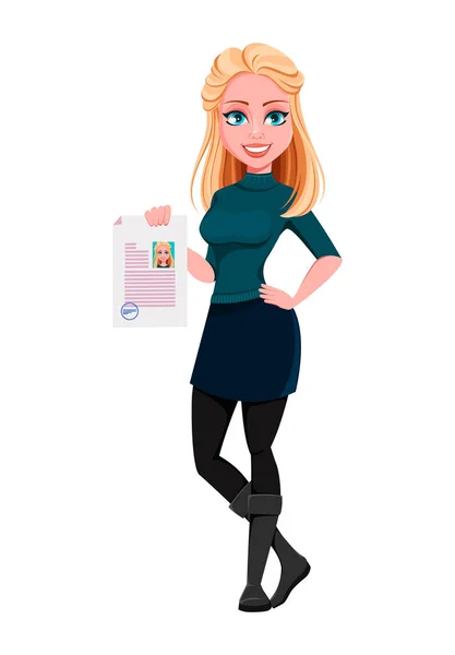 Joven hermosa mujer de negocios — Vector de stock