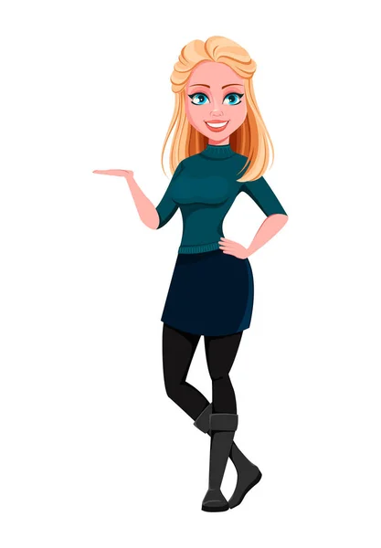 Joven hermosa mujer de negocios — Vector de stock