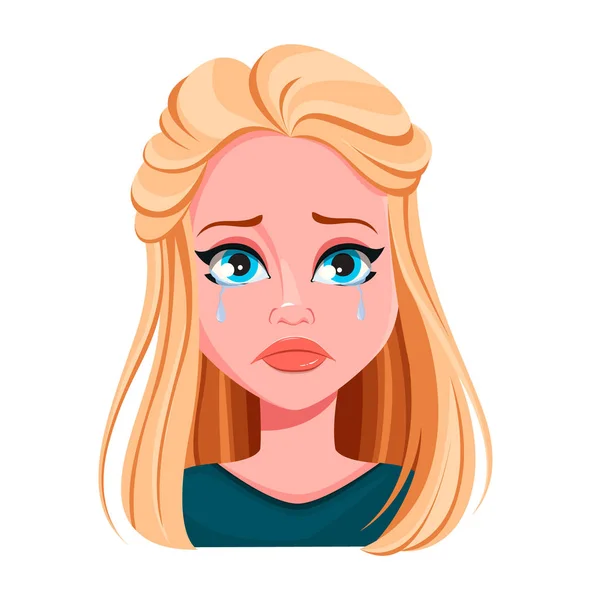 Expression faciale de belle femme blonde — Image vectorielle