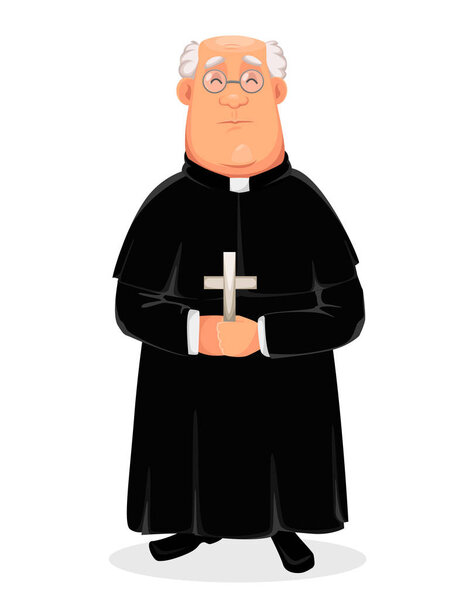 Priest cartoon character. Holy Father 