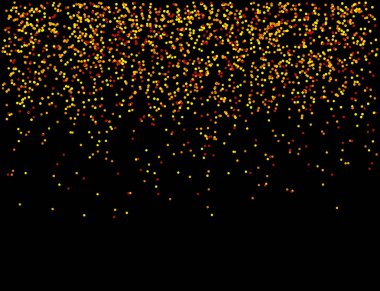 Düşen konfeti. Kırmızı, sarı ve turuncu noktalar