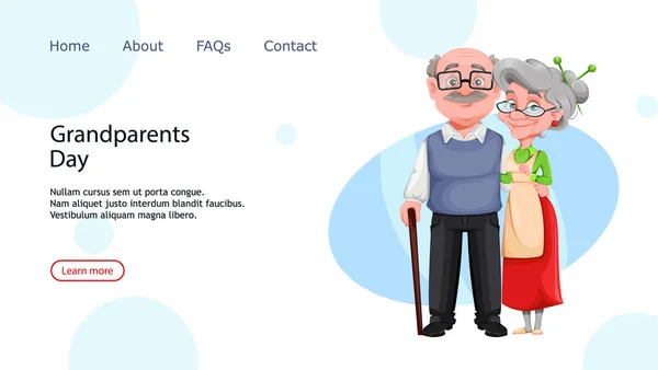 Feliz Dia Dos Avós Vovó Alegre Personagens Desenhos Animados Avô —  Vetores de Stock