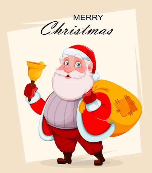 Buon Natale Felice Anno Nuovo Biglietto Auguri Allegro Babbo Natale — Vettoriale Stock