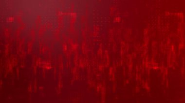 Teknoloji arkaplanından geçen yüksek teknoloji dalgaları, kırmızı renkli dijital teknoloji arka planı.