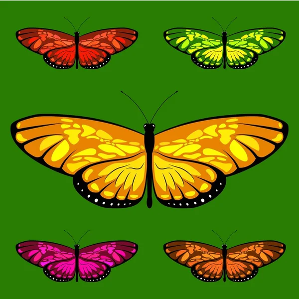 Aquarel Vector Vlinder Ingesteld Voor Kinderen Kleurplaat Boek Kleuren Vlinders — Stockvector