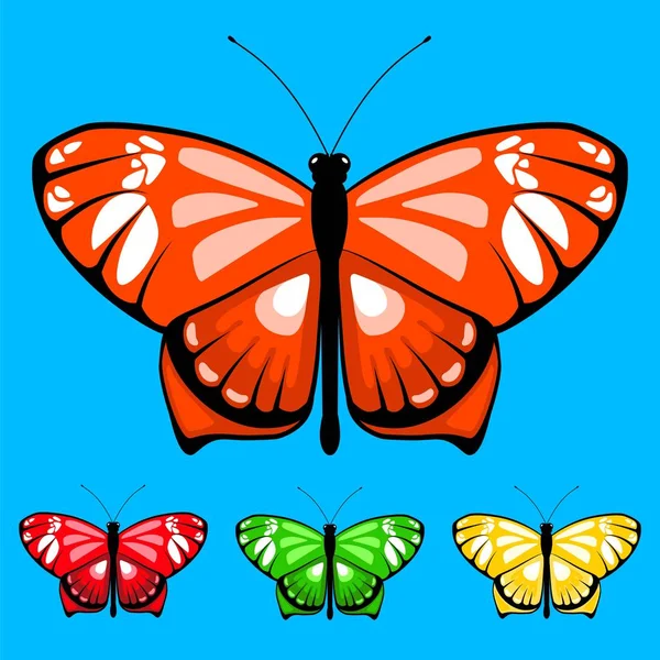 Aquarel Vector Vlinder Ingesteld Voor Kinderen Kleurplaat Boek Kleuren Vlinders — Stockvector