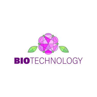 Biyolojik teknoloji. Soyut Floral logosu zarif bir stil. Yaprak ve çiçeklerle vektör logosu tasarımı ve amblemi - lüks güzellik kaplıcası veya organik ürün konseptleri - kozmetik ürünleri için doğal rozetler