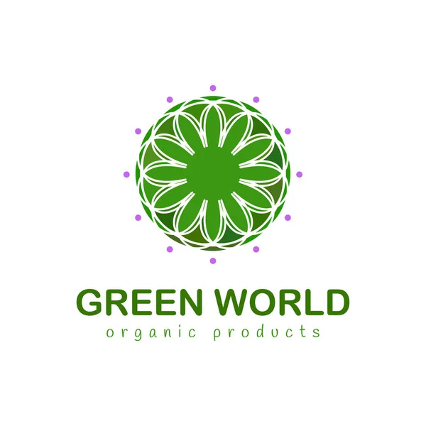 Grüne Welt Abstrakte Floral Logo Eleganten Stil Vector Logo Design — Stockvektor