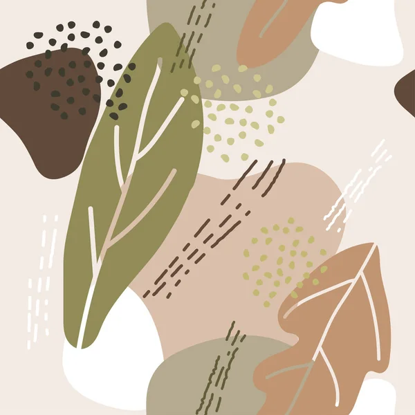 Αφηρημένη Μοντέρνα Floral Seamless Pattern Abstract Background Hand Drawn Memphis — Διανυσματικό Αρχείο