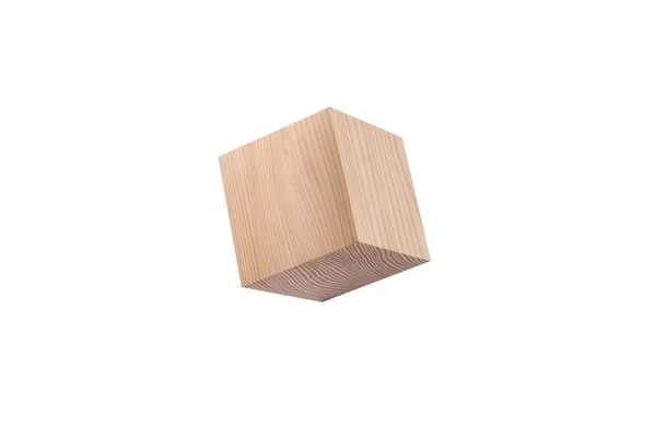 白色背景上隔离的木制立方体 — 图库照片