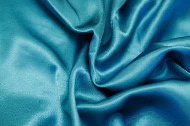 Kumaş mavi dalgalar - arka plan ve doku için malzeme.