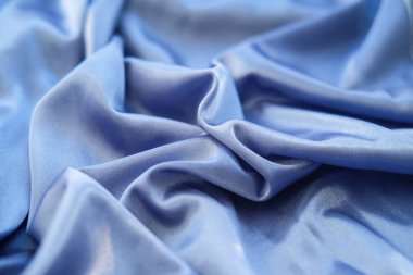 Kumaş mavi dalgalar - arka plan ve doku için malzeme.