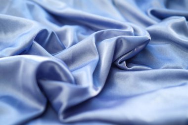 Kumaş mavi dalgalar - arka plan ve doku için malzeme.