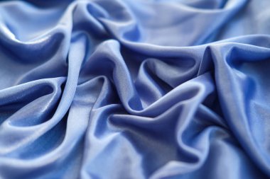 Kumaş mavi dalgalar - arka plan ve doku için malzeme.