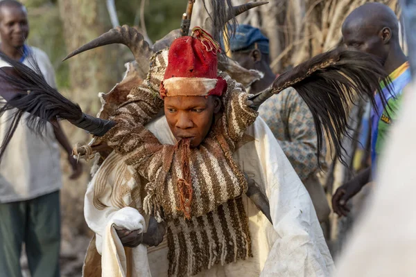 Dowayo erkeği geleneksel bir mahkeme sırasında kutsal bir dans eder. Atalarının ruhlarını somutlaştırır ve adaletin simgesi olur..