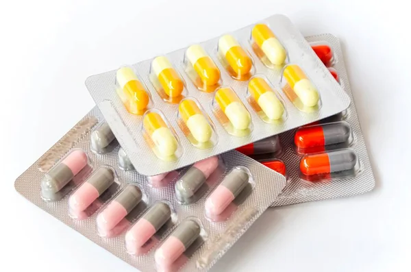 Píldoras Farmacéuticas Medicina Antibióticos Cápsula — Foto de Stock