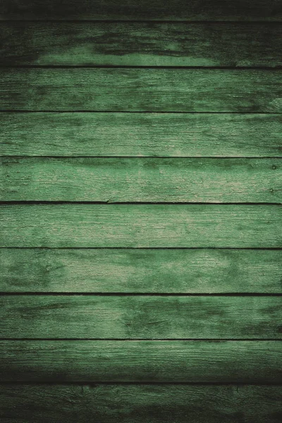 Old Green Toned Shabby Wooden Planks Cracked Color Paint — Stock Photo, Image