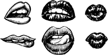 Seksi Dudaklar Kalem veya Mürekkep Taslak Ayarları