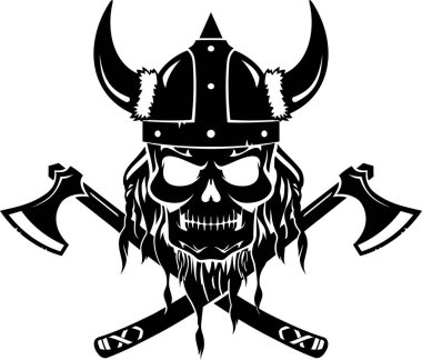 Kafatası Viking Balta Mürekkebi Tasarımı