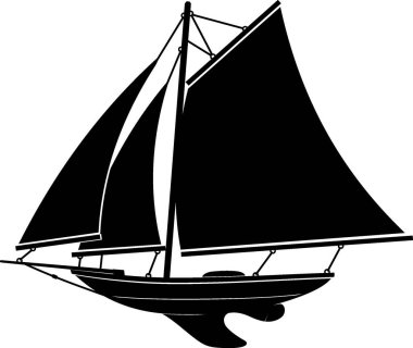 Sloop Tahta Yelkenli Tekne Silueti
