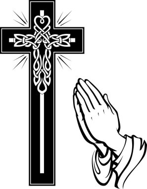 İsa 'ya ibadet eden, Haç tutan ve Dua Eden Eller