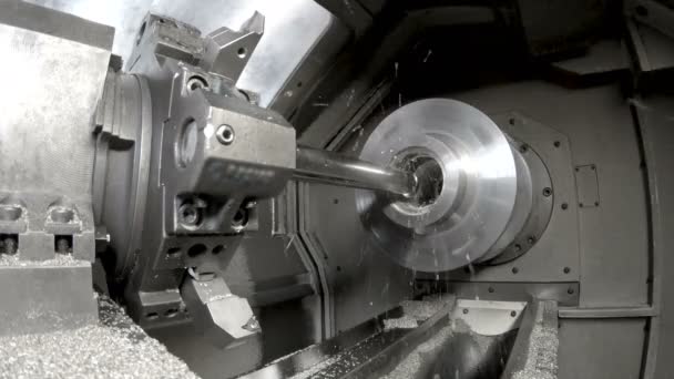 산업 선반 기계 작업 — 비디오