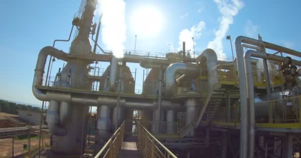 砂糖工場の産業ライン工程の杖 — ストック動画