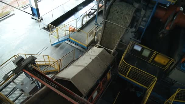Industriell socker transportör produktionslinje fabriken sockerrör bagass — Stockvideo