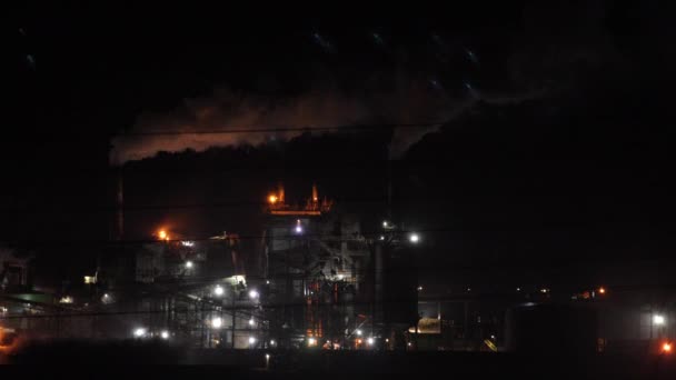 Usine Sucre Canne Nuit Industrie Camion — Video