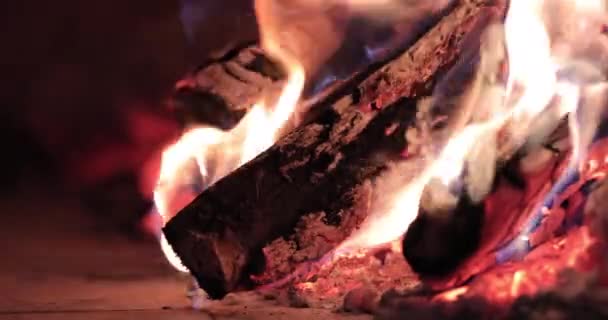 Forno Madeira Super Quente Adorável Com Espaço Para Descrição — Vídeo de Stock